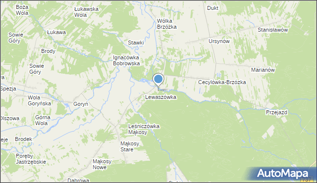 mapa Leśniczówka Stoki, Leśniczówka Stoki gmina Pionki na mapie Targeo